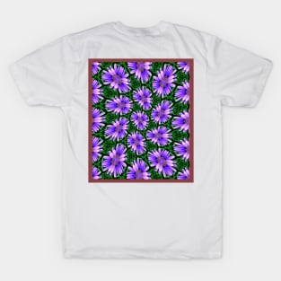 Cute Purple Aster Pattern T-Shirt